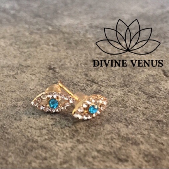 DIVINE VENUS Jewelry - Evil Eye Minimalist Earrings